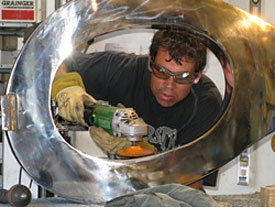 Brian Chessmar working in his studio.