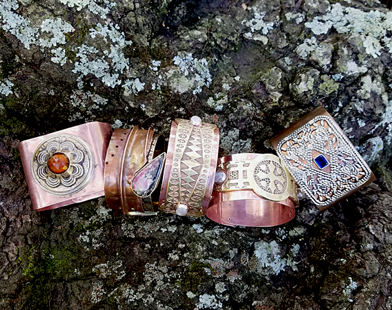 mixed metal wrist cuffs