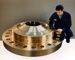 Centrifugally cast nickel-aluminum bronze high-pressure flange