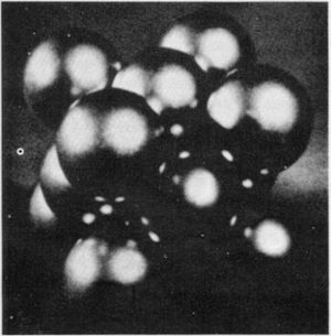 Model of the face-centered cubic crystal structure of copper